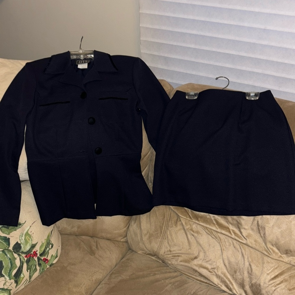 Navy jacket and matching skirt by City Triangles!